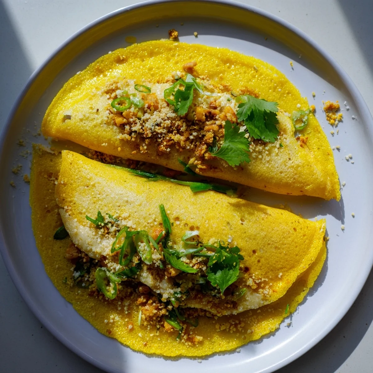 Crispy Mont Lin Ma Yar street snack filled with chickpeas and coconut toppings