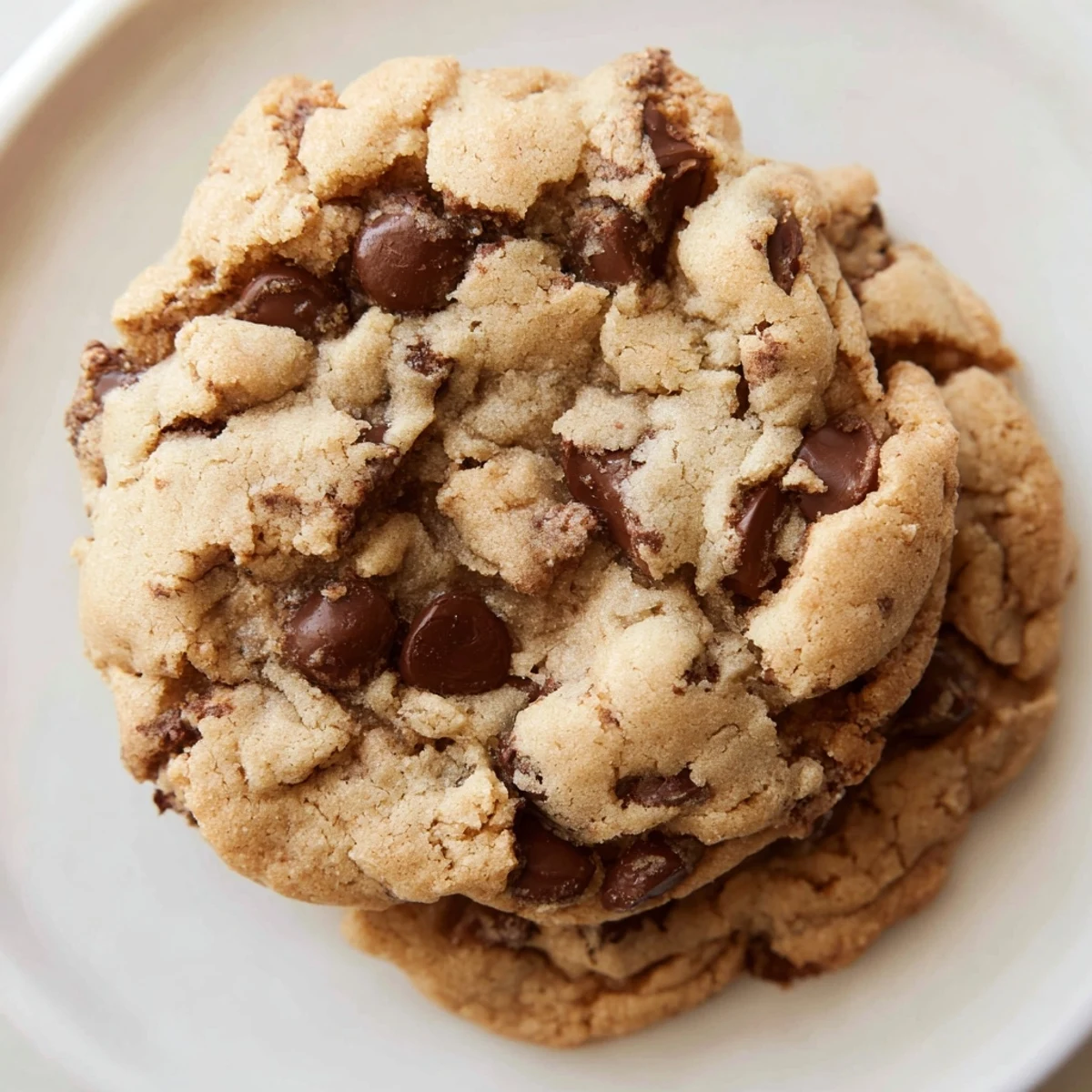 Chewy nut free chocolate chip cookies studded with melty semi-sweet chocolate morsels