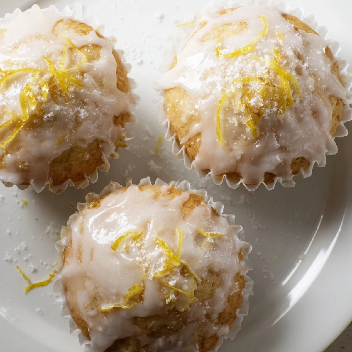 Fresh baked Glazed Lemon Ginger Muffins with zesty aroma, perfect for afternoon tea