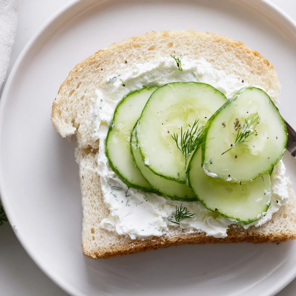 Classic Cucumber Sandwiches with silky cream cheese, crisp cucumber on soft bread