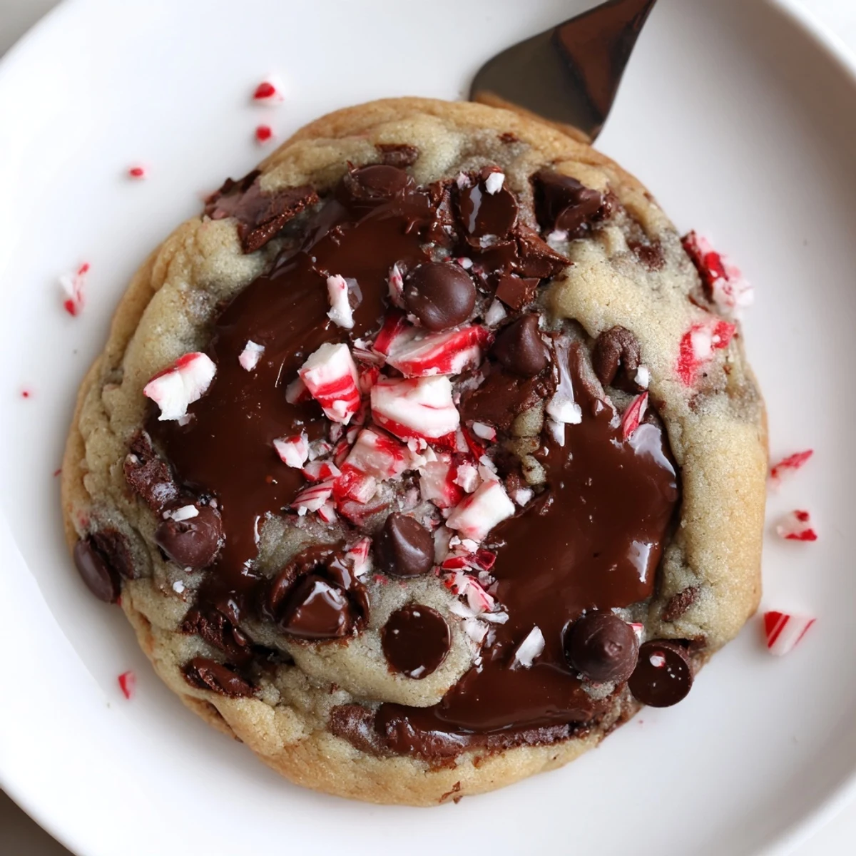 Warm Peppermint Chocolate Chip Cookies with melty chocolate and bright mint aroma