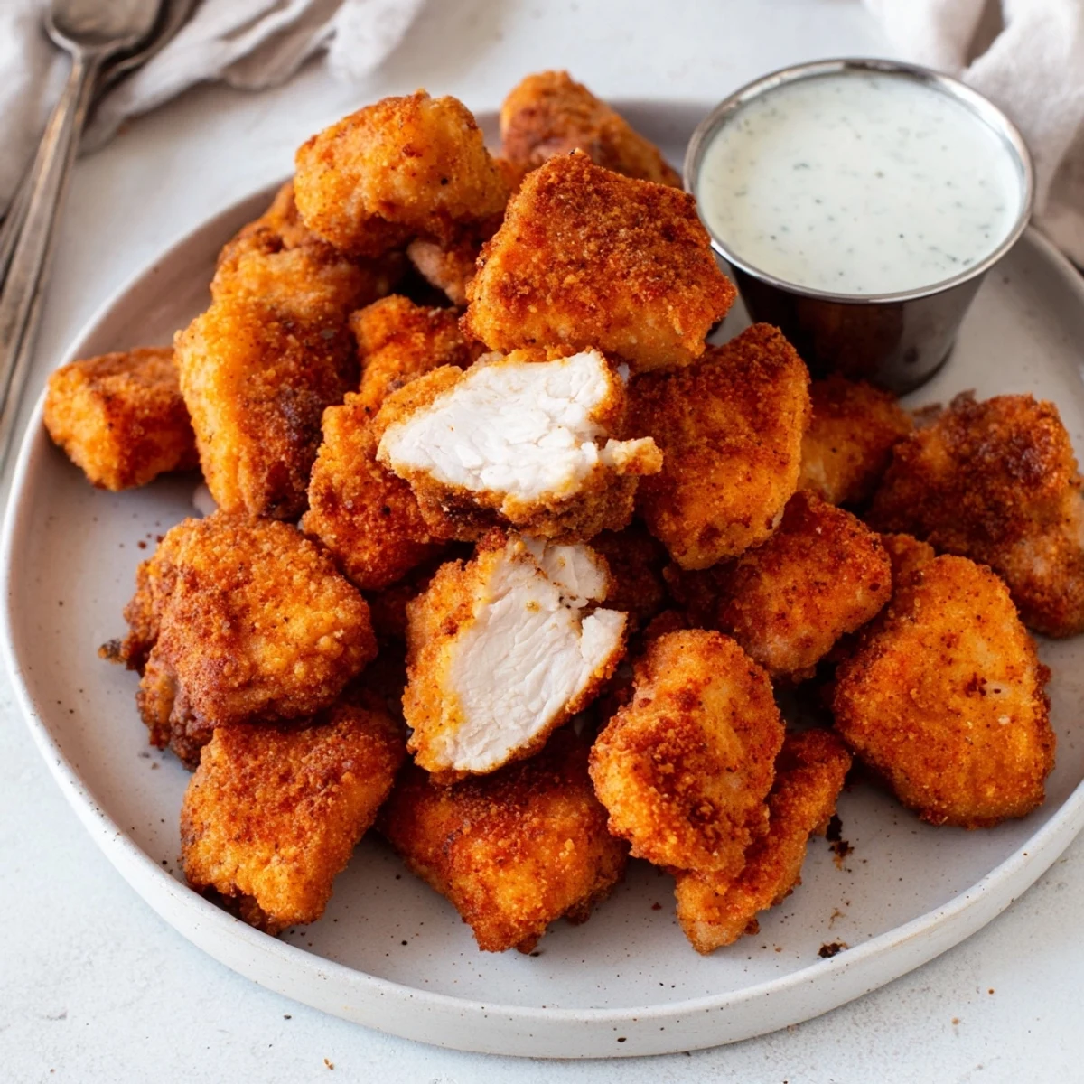 Handheld Chicken Bites: tender inside, crisp coating, perfect for party platters