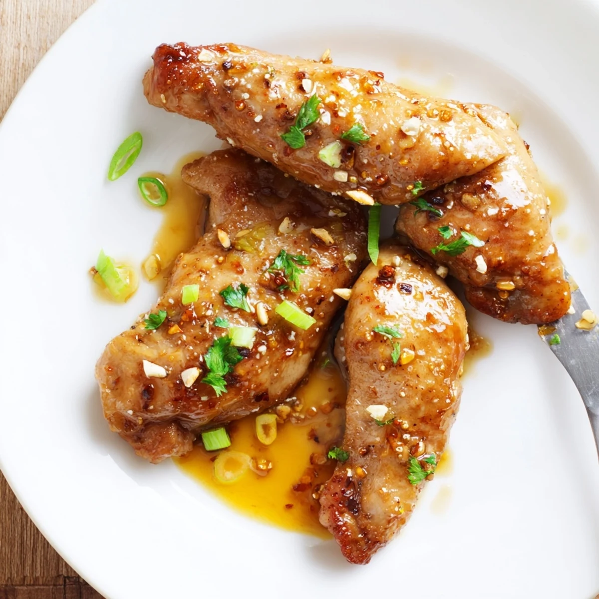 Oven-baked Sweet And Sticky Honey Butter Chicken Thighs bubbling in buttery honey glaze