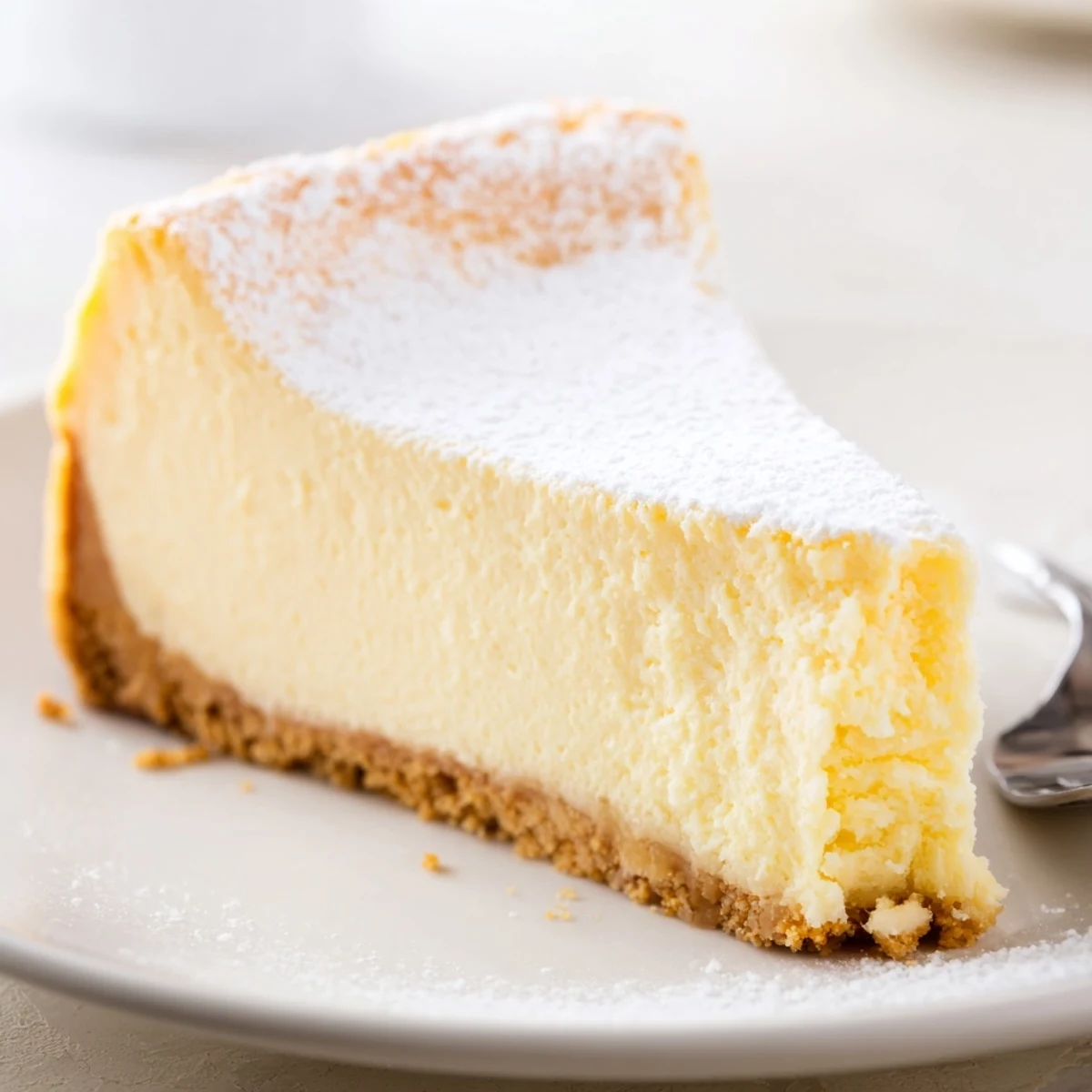 Warm kitchen aroma around Classic Cheesecake cooling in springform pan, vanilla-scented.
