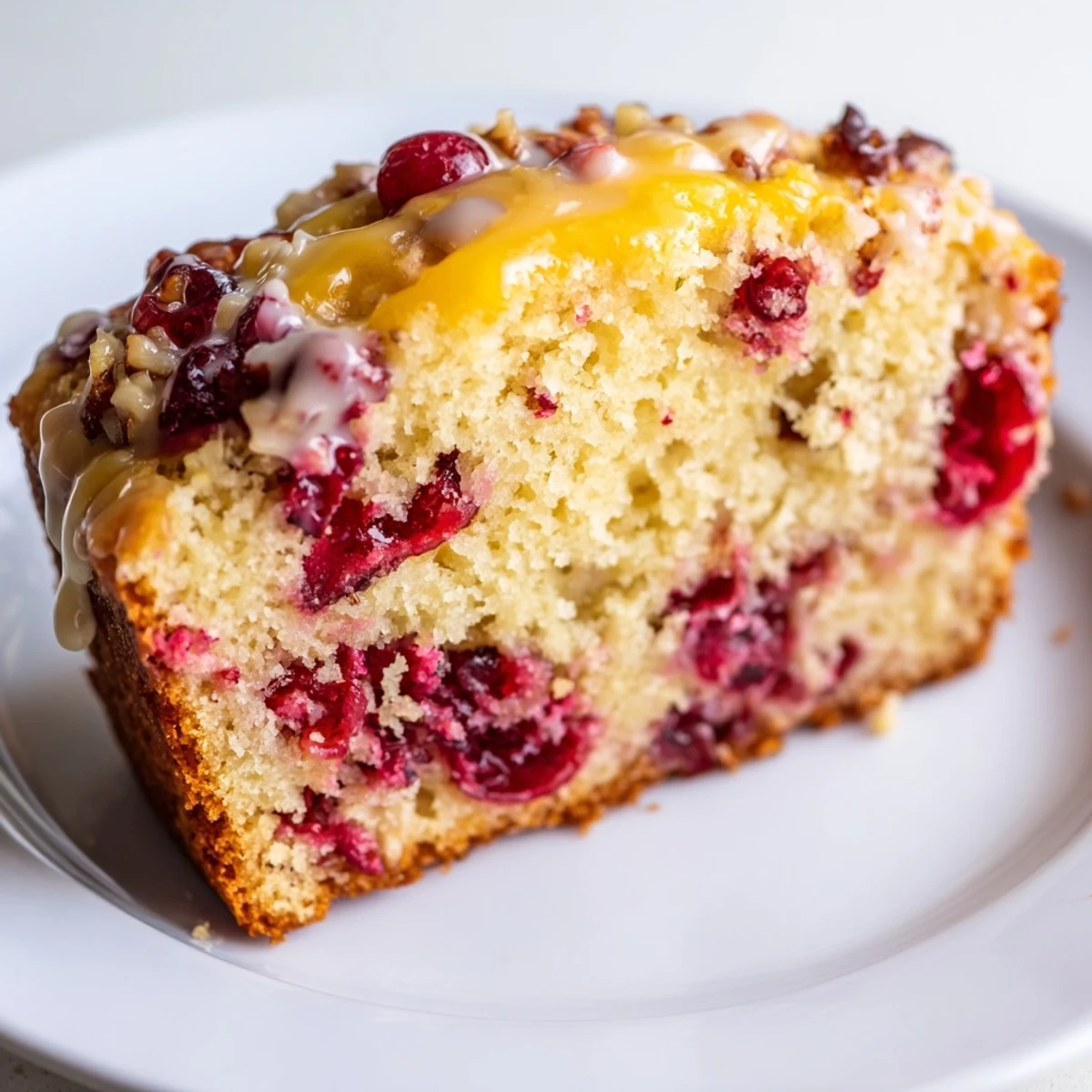 Slices of Cranberry Orange Bread steaming, fragrant citrus aroma, perfect breakfast