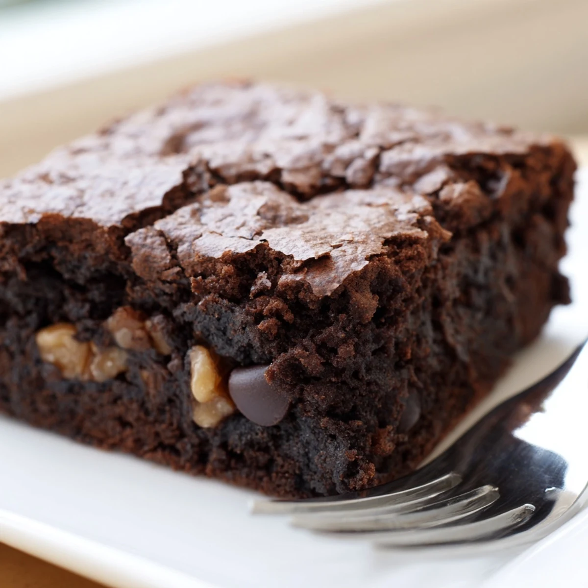 Rich fudgy brownies with a crackly top, sliced into gooey chocolate squares on parchment paper