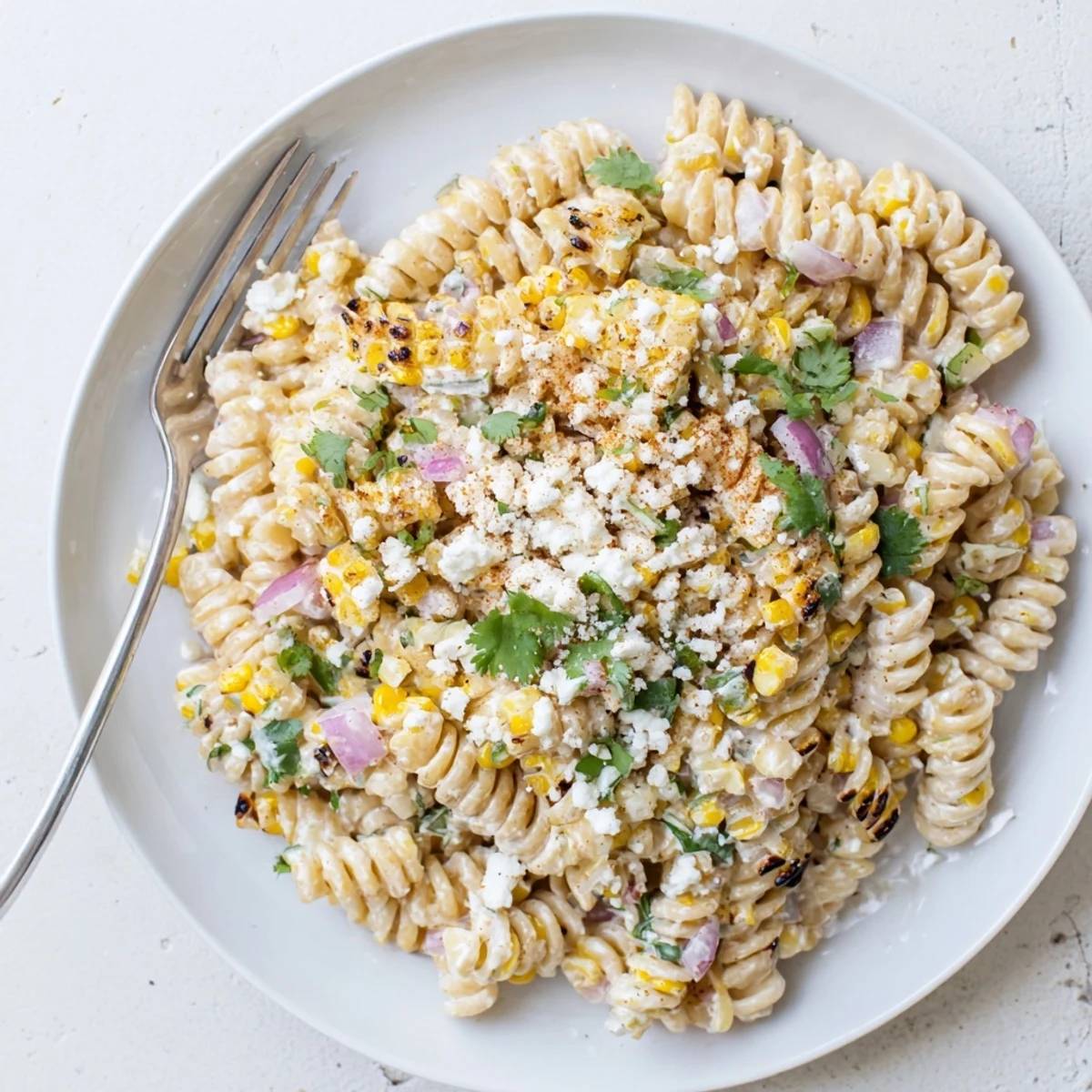 Golden roasted corn and smoky spices make this Elote Street Corn Pasta Salad irresistible