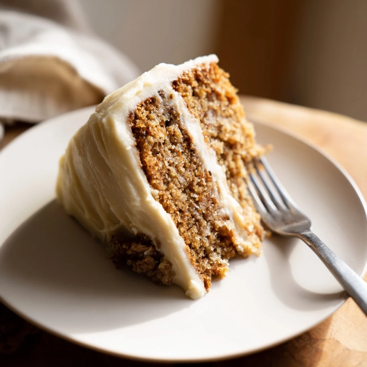 Rich brown butter banana cake topped with a generous layer of tangy cream cheese frosting