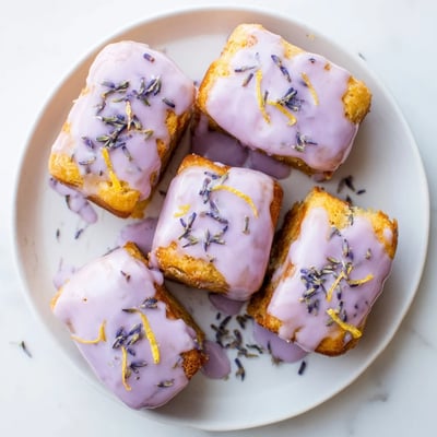 Mini Lemon Cakes With Lavender Glaze